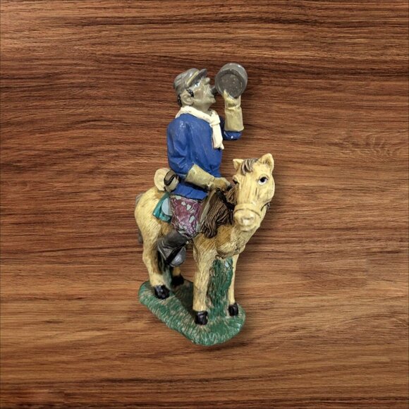 Vintage Hand-Painted Cowboy Figurine Drinking On Horse Resin 6" Tall Western Dec - Picture 1 of 10